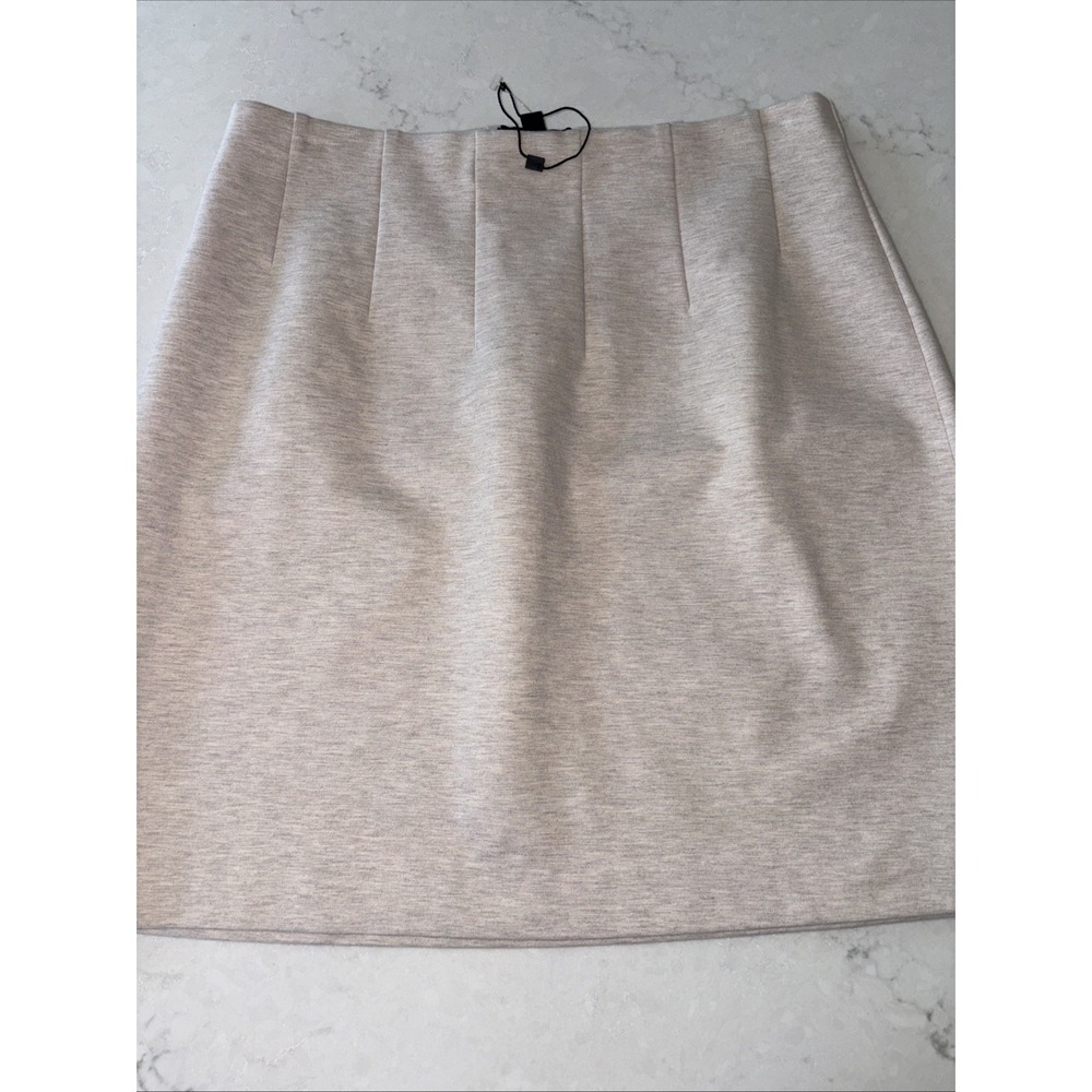 Express Mini Pencil Skirt Beige Heather Knit Women M Pull On Bodycon Stretch New
